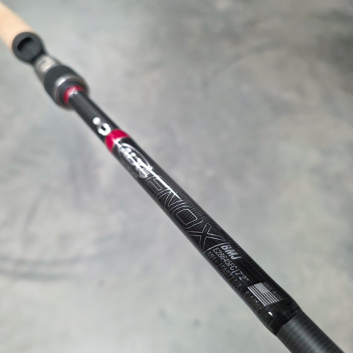 Custom ENOX BMJ Casting Rod - Red, Full Cork, Split Reel Seat