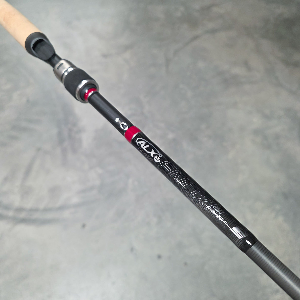 Custom ENOX BMJ Casting Rod - Red, Full Cork, Split Reel Seat
