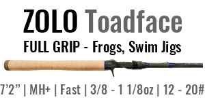 ZOLO Toadface FULL GRIP - 7'2", Medium Heavy +, Fast Casting