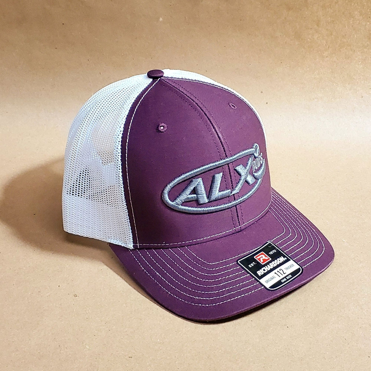 Maroon/White Mesh Trucker Richardson Hat