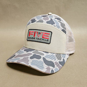 FBT 6 Panel Old School Brown Camo Hat With FBT Patch