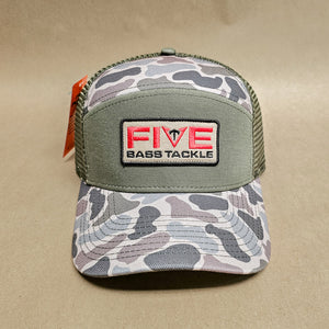 FBT 6 Panel Old School Olive Green Camo Hat With FBT Patch