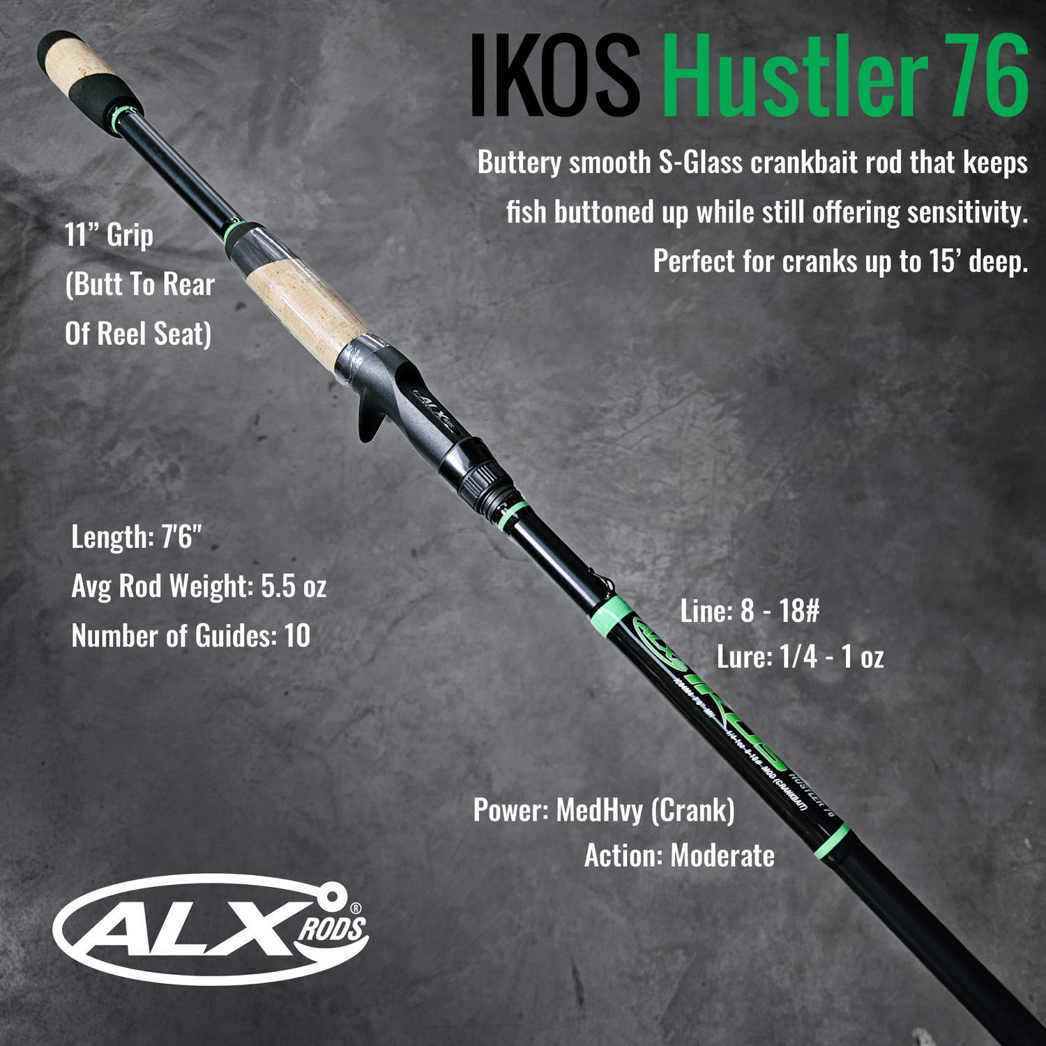 1 4 1 oz lure fishing rod IKOS Hustler 76 Casting Rod – ALX Rods