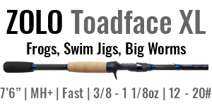 ZOLO Toadface XL - 7'6", Medium Heavy +, Fast Casting