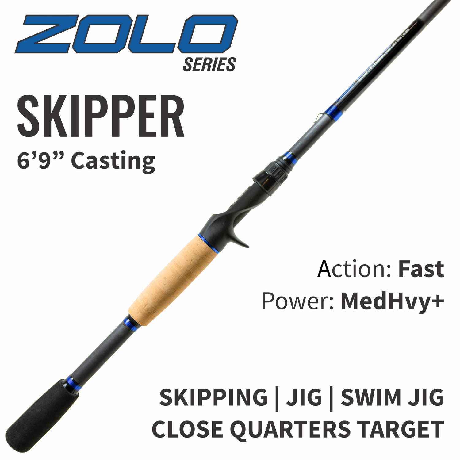 36 inch rod with baitcaster ZOLO Skipper Casting Rod – ALX Rods