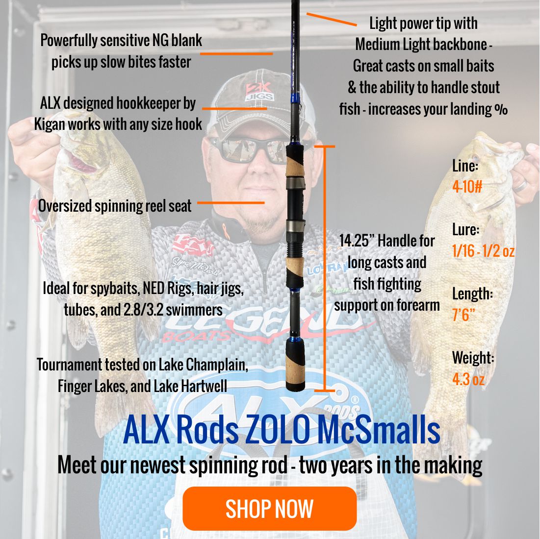 ALX Zolo Spinning Rod McSmalls 7'6 Light+ | OBS-1.5-90F