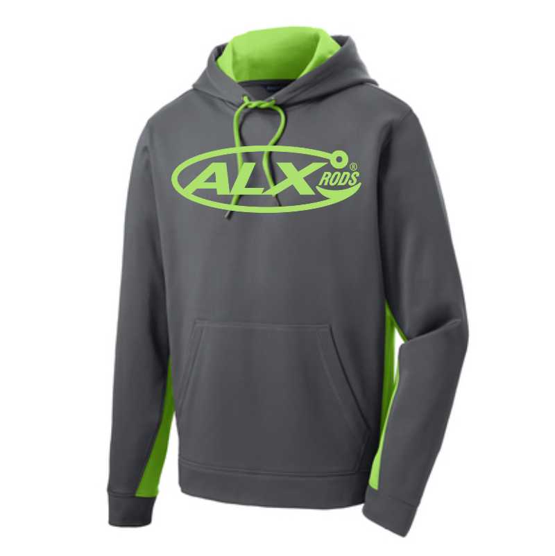 ALX Rods Performance Hoodie - Neon Green/Smoke Grey